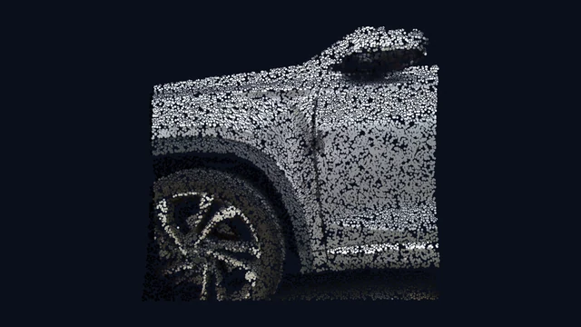Point cloud of a dent in glossy car paint