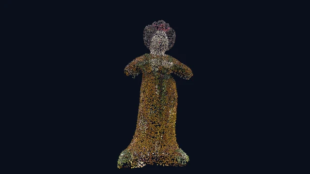 Geometry and color captured together on a painted figurine